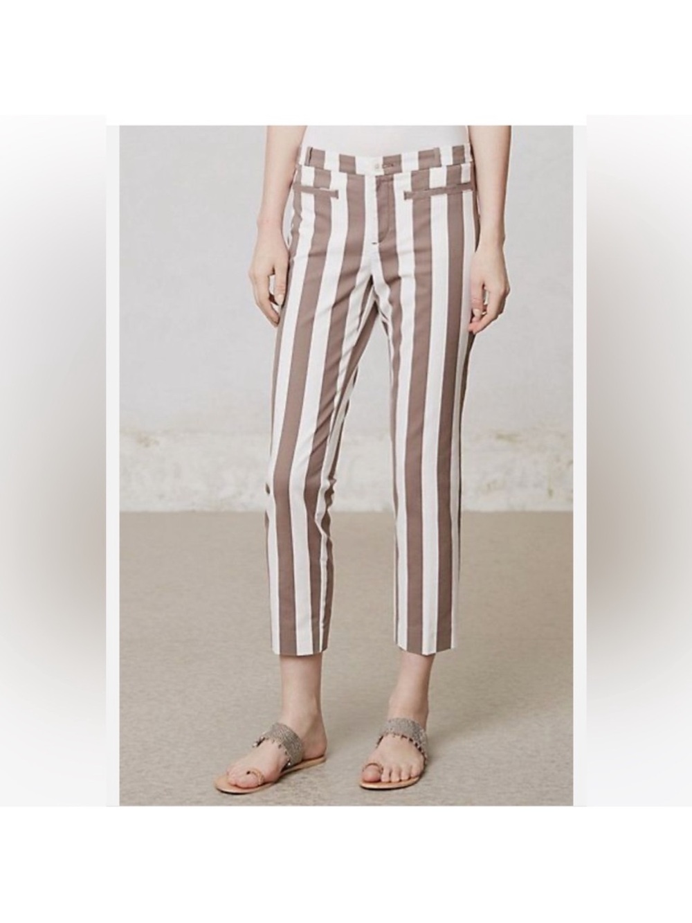 Cartonnier by Anthropologie Charlie Cropped Striped Pants in Women’s Size 4